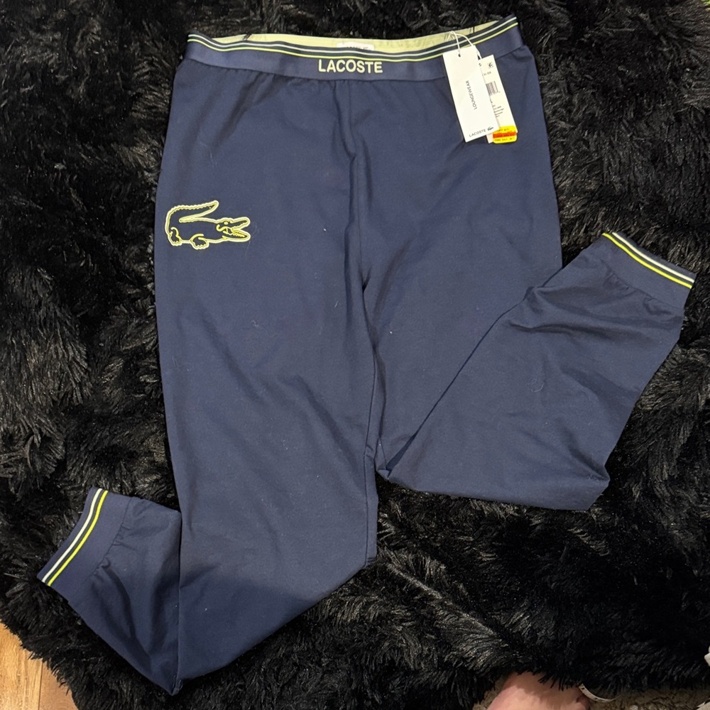 Lacoste Blue Track Pants with Logo                 nwt men’s Large